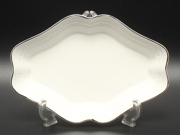 美品 WEDGWOOD ダイヤディッシュ 皿 22cm インタグリオ プラチナ ウェッジウッド