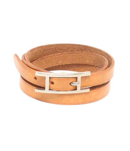 HERMES ブレスレット アピ3  シルバー金具 レザー □G刻印 ユニセックス エルメス