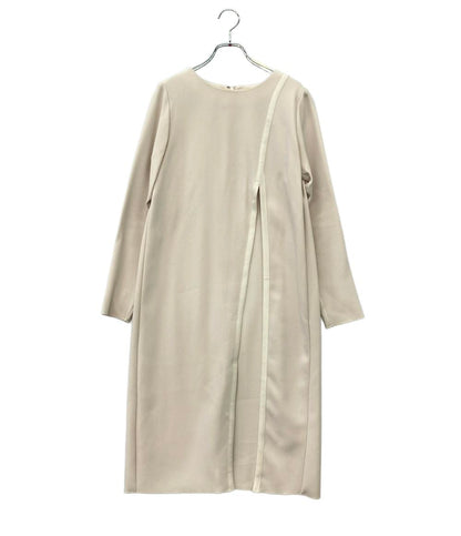 LANVIN en Bleu 長袖ワンピース  スリット プリーツ インナー付き 3904344 レディース SIZE 38 (M) ランバンオンブルー