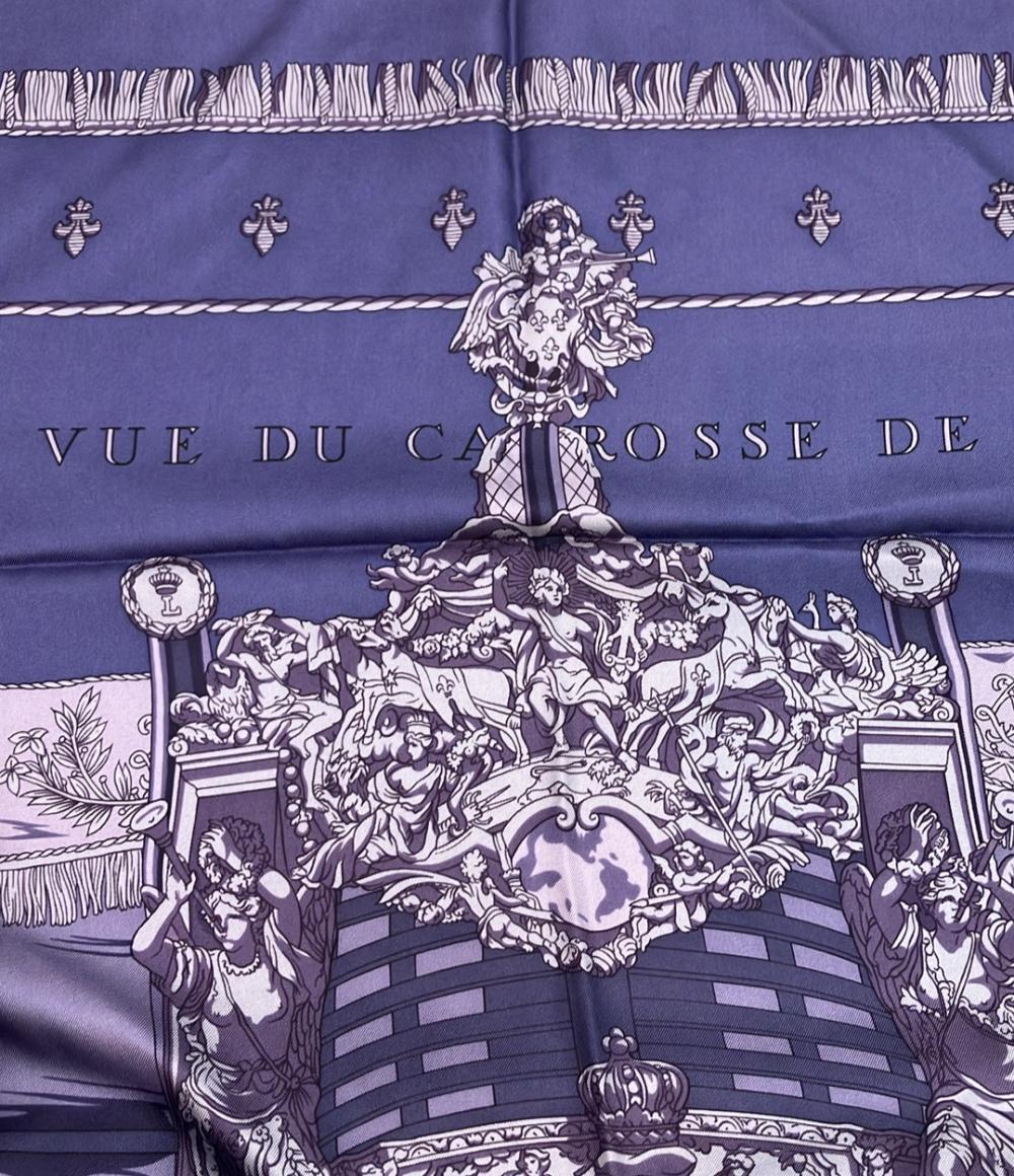 美品 HERMES スカーフ シルク100% カレ90 VUE DU CAROSSE DE LA GALERE LA REALE レディース エルメス
