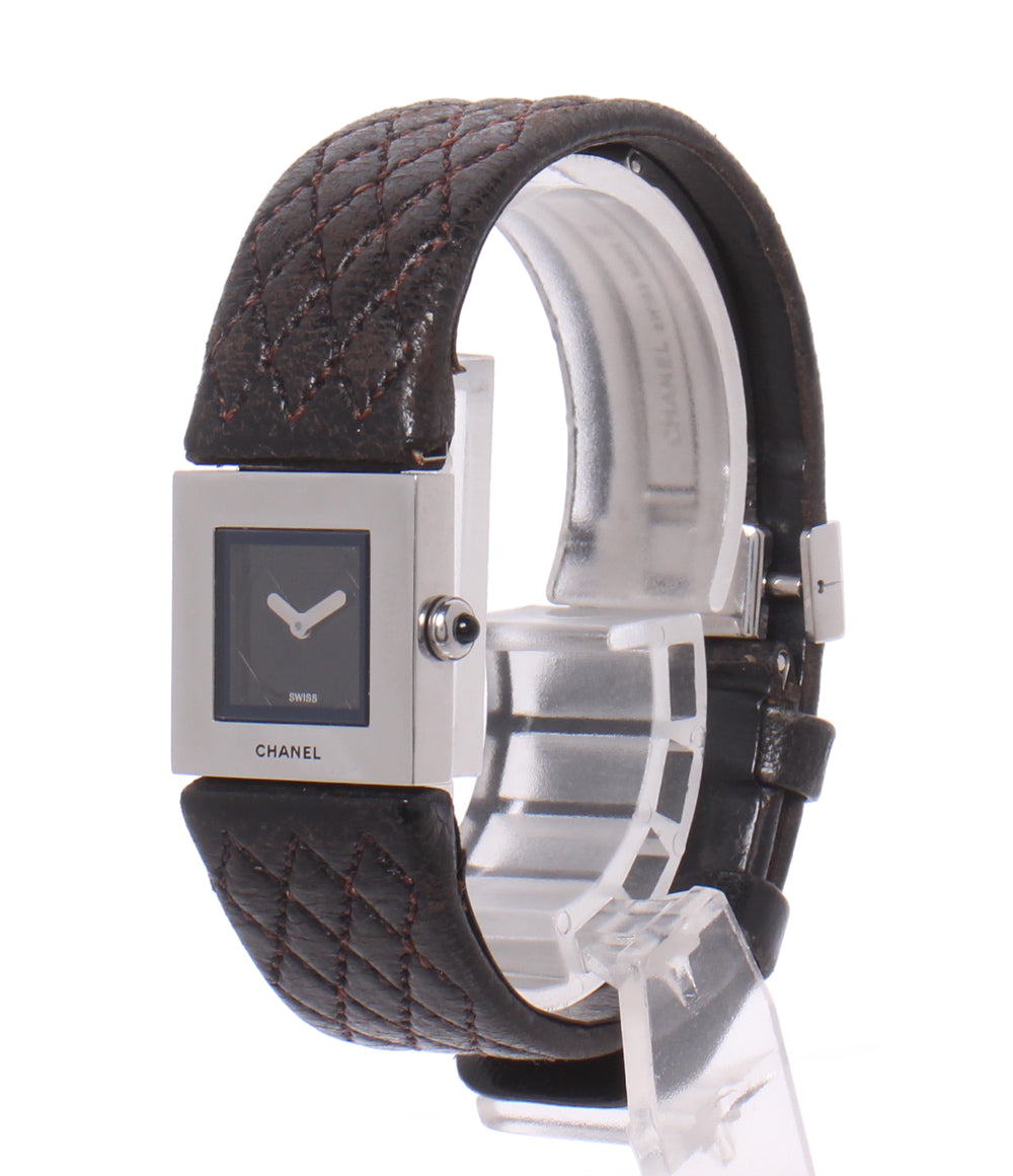 CHANEL 腕時計 マトラッセ クオーツ ブラック H0116 レディース シャネル