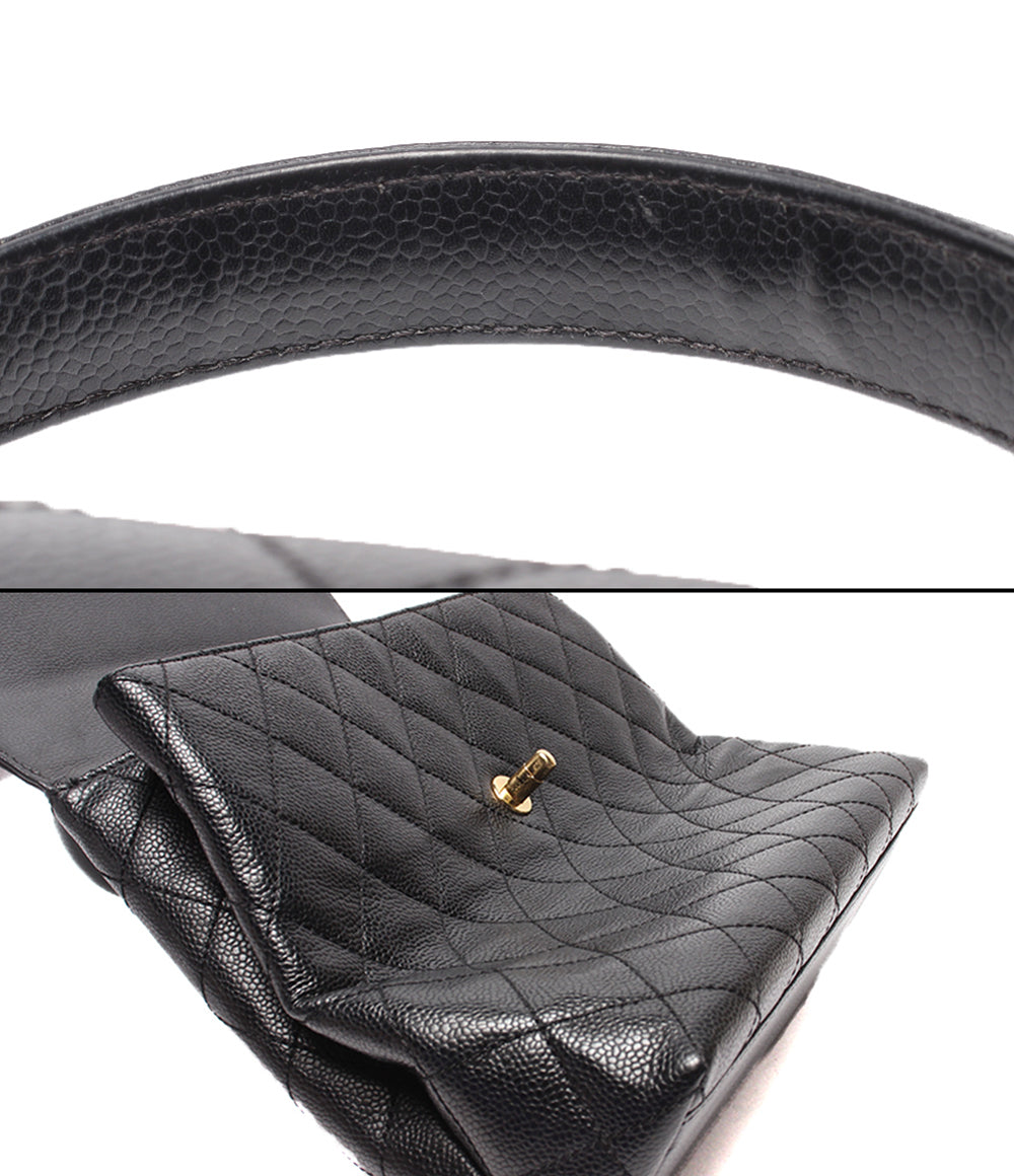 CHANEL ハンドバッグ ゴールド金具 マトラッセ キャビアスキン シングルフラップ 10番台 A12397 レディース シャネル