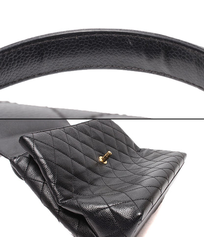 CHANEL ハンドバッグ ゴールド金具 マトラッセ キャビアスキン シングルフラップ 10番台 A12397 レディース シャネル