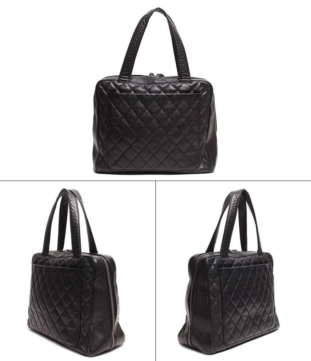 シャネル レザーショルダーバッグ ココマーク シルバー金具 マトラッセ キャビアスキン レディース CHANEL