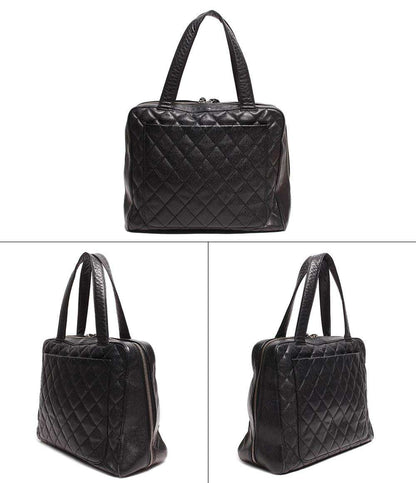 シャネル レザーショルダーバッグ ココマーク シルバー金具 マトラッセ キャビアスキン レディース CHANEL