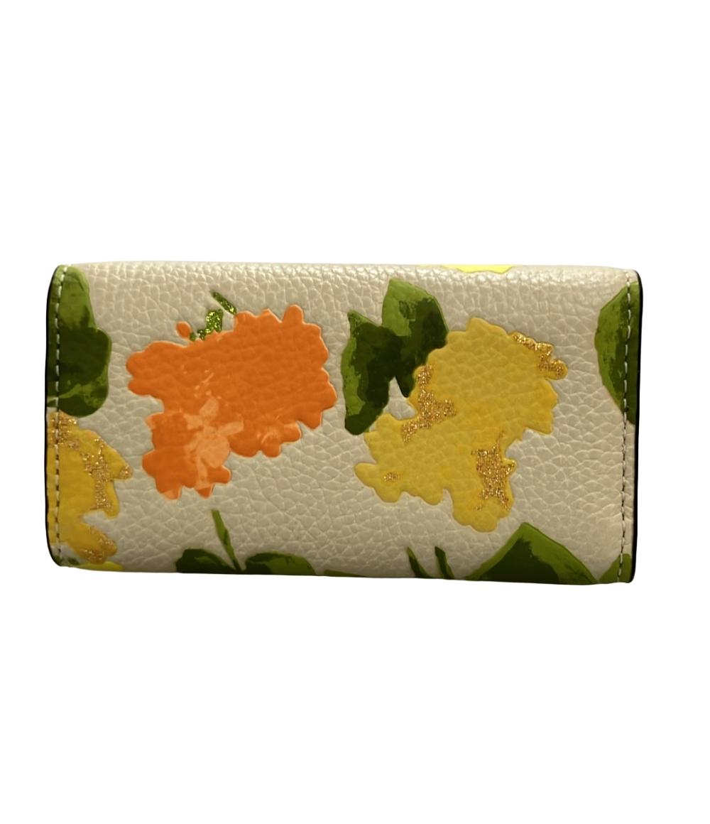 美品 COACH 6連キーケース 花柄 キーリング付き CC963 B4L38