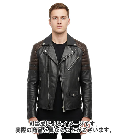 GUCCI ライダースジャケット レザー 羊革 ダブルジップ 269274 XN377 メンズ SIZE 46 (M) グッチ