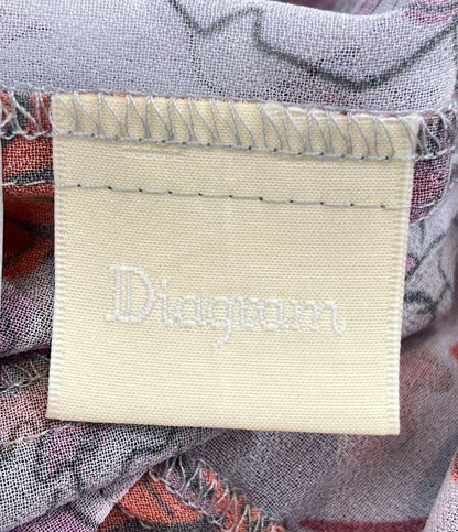 美品 Diagram 長袖 フラワープリント ワンピース レディース SIZE 38 ダイアグラム
