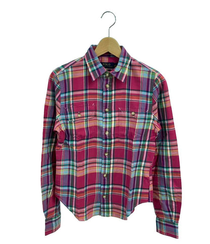 訳あり ポロ・ラルフローレン チェック柄長袖シャツ メンズ SIZE S (S 