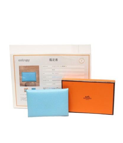 美品 エルメス カードケース U刻印 シルバー金具 カルヴィ ユニセックス HERMES