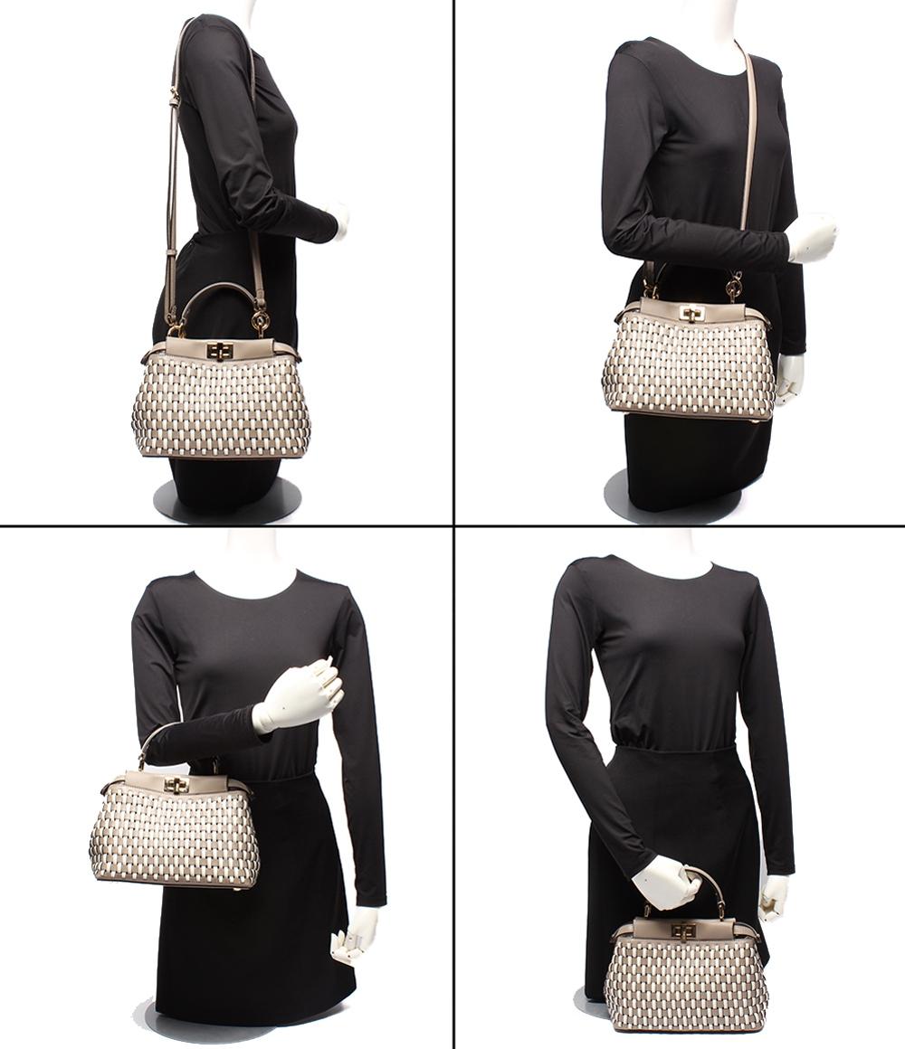 美品 FENDI 2way ハンドバッグ ショルダーバッグ 肩掛け 斜め掛け ピーカブー ミニ 8BN244 レディース フェンディ