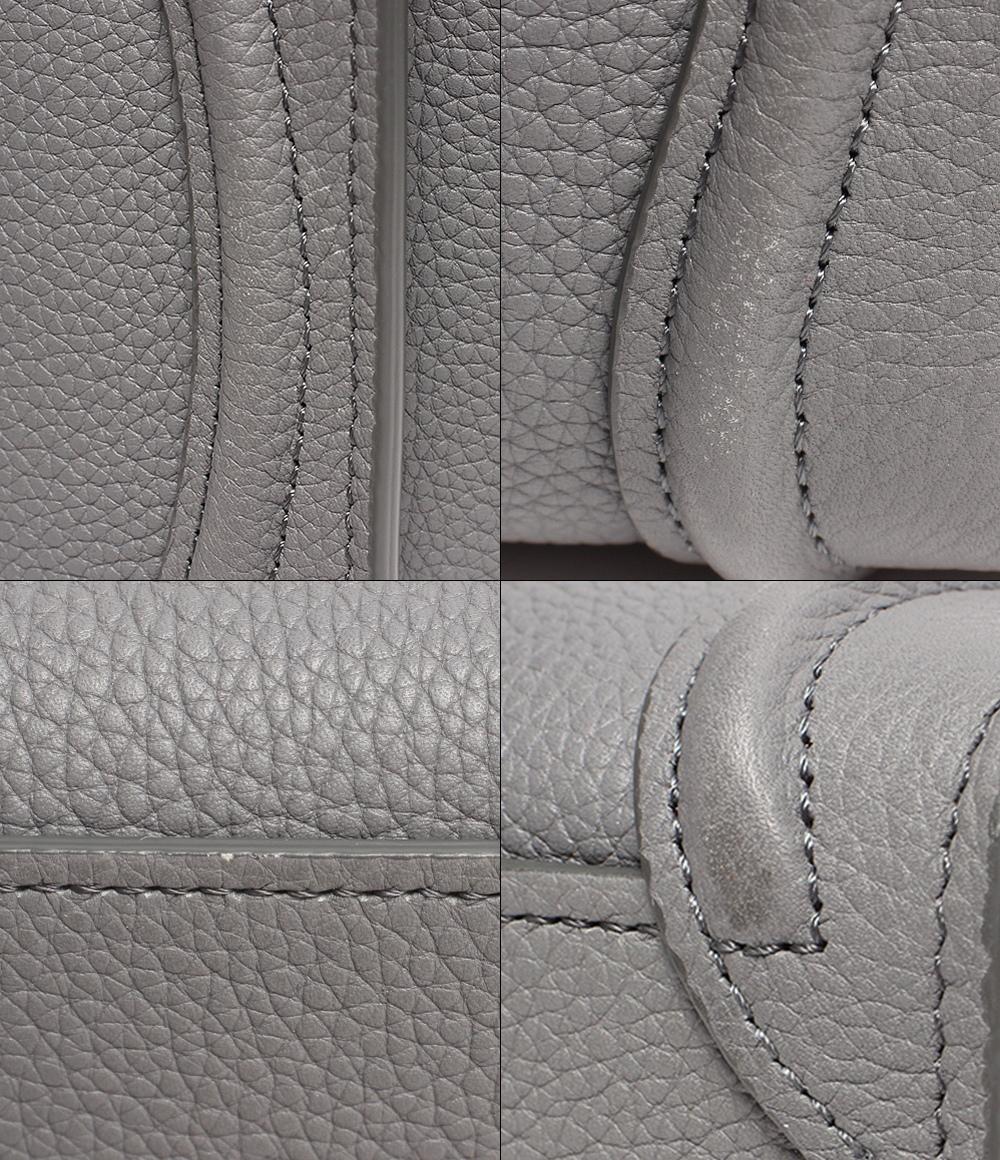 セリーヌ 2way レザー ハンドバッグ ゴールド金具 ラゲージ ナノ ショッパー コール レディース CELINE