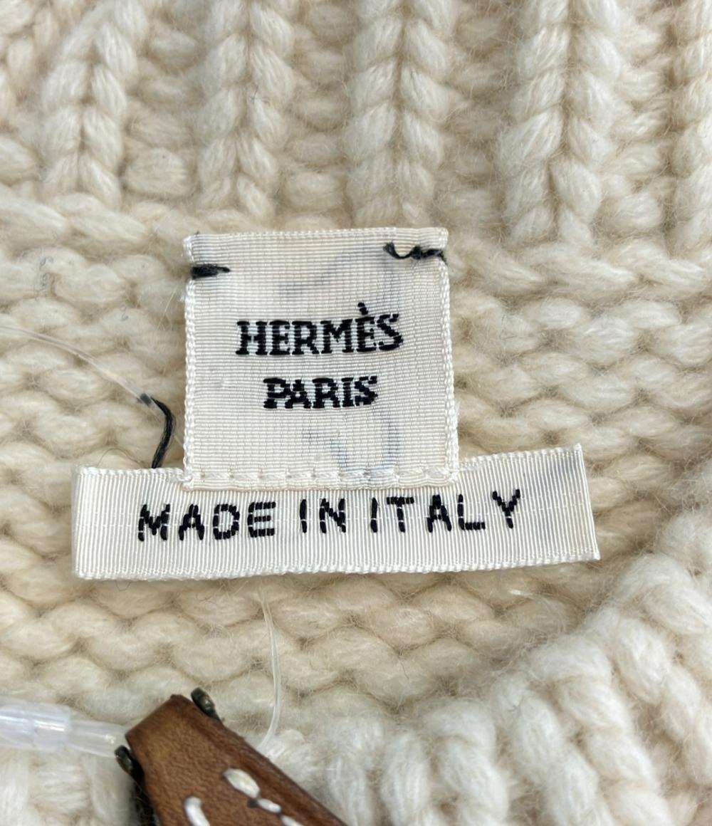 美品❢HERMES　エルメス　半袖　カシミヤ　ニット　34 美品 エルメス 半袖ジップアップニット カシミヤ100% ゴルチエ