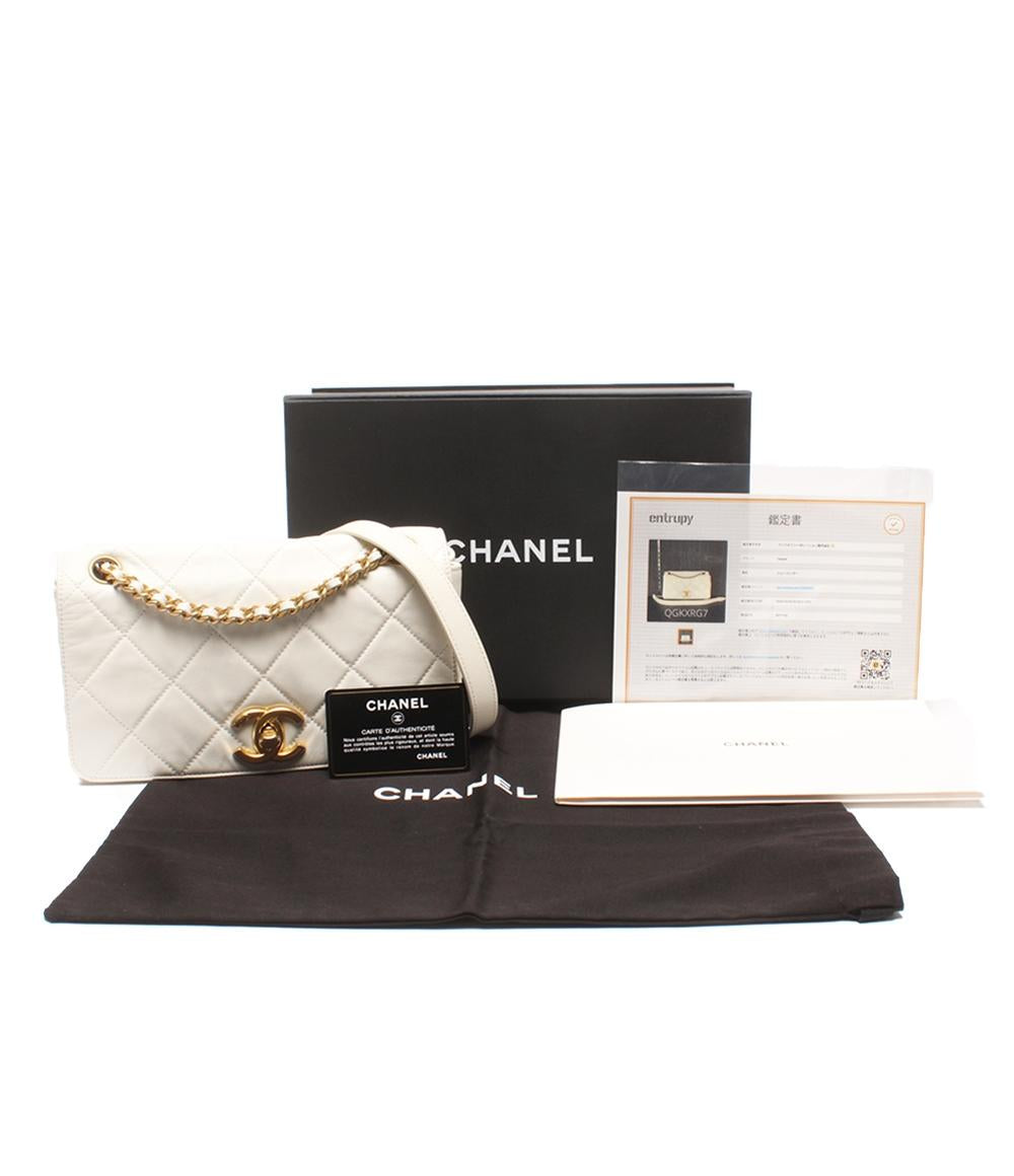 CHANEL ショルダーバッグ 肩掛け ゴールド金具 マトラッセ シングルフラップ シングルチェーン レディース シャネル
