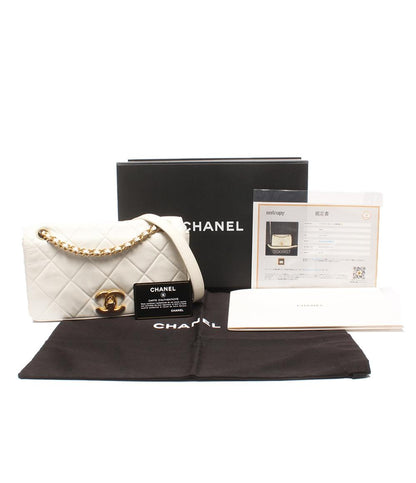 CHANEL ショルダーバッグ 肩掛け ゴールド金具 マトラッセ シングルフラップ シングルチェーン レディース シャネル