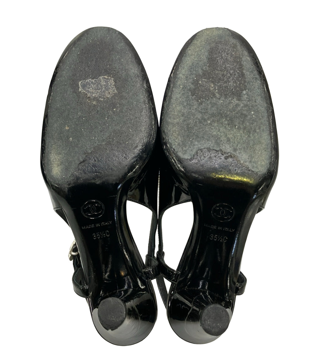 CHANEL バックストラップパンプス  パテントカメリア G27202 レディース SIZE 35.5 シャネル
