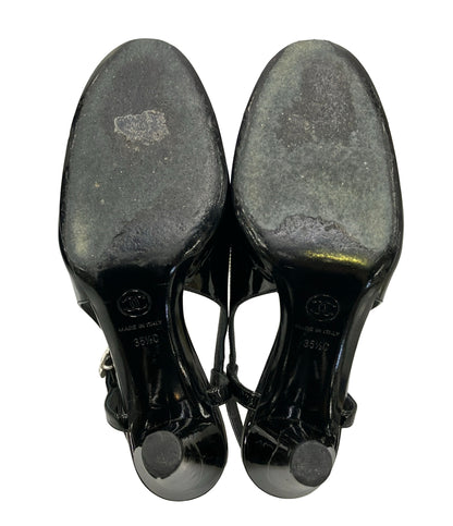CHANEL バックストラップパンプス  パテントカメリア G27202 レディース SIZE 35.5 シャネル