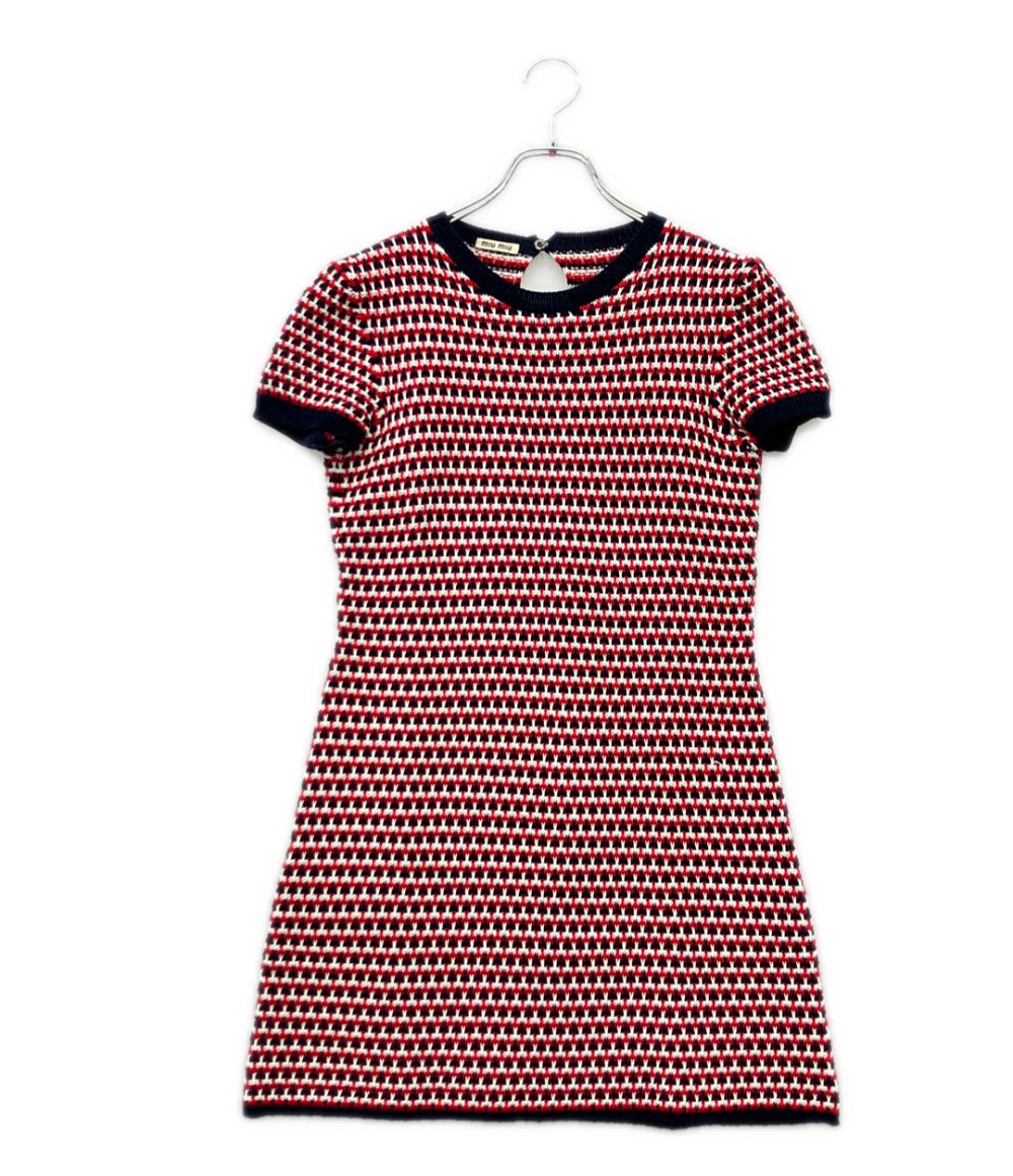 Miu Miu 半袖 ニット ワンピース MMA543 レディース SIZE 42 (M) ミュウ ミュウ