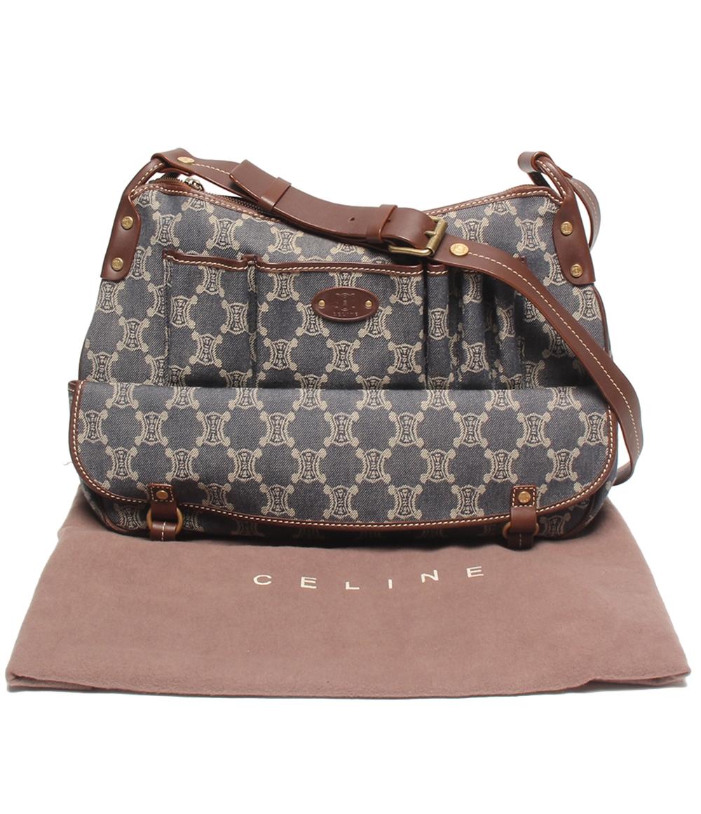 CELINE ショルダーバッグ 斜め掛け デニム マカダム レディース