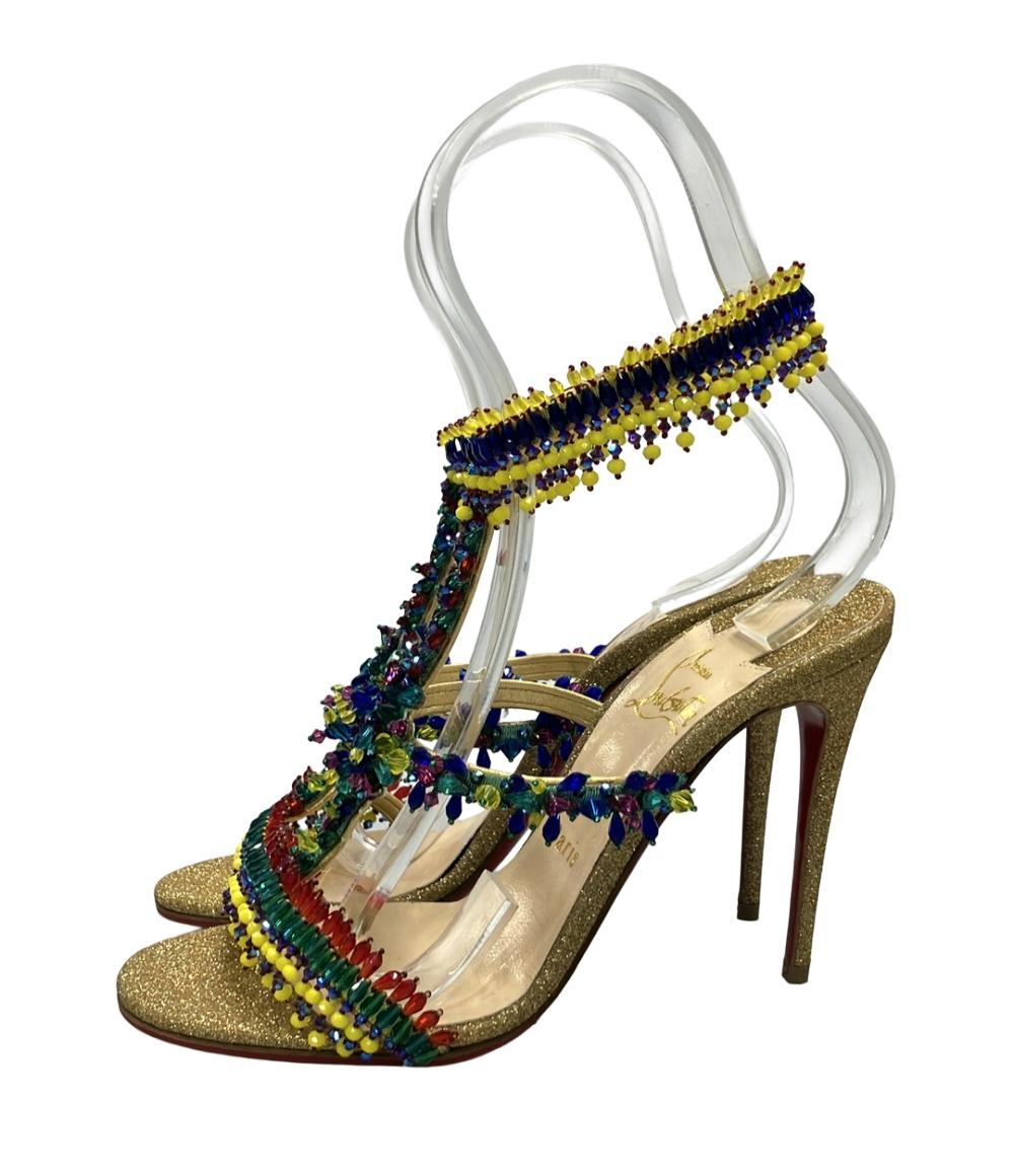 Christian Louboutin アンクルストラップサンダル ビジュー レディース SIZE 36.5 (24cm) クリスチャンルブタン