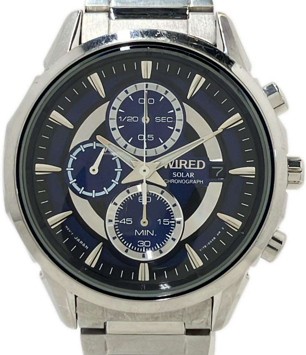 セイコー 腕時計 WIRED ワイアード ソーラー ブルー V176-0AK0 メンズ SEIKO