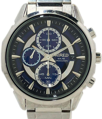 セイコー 腕時計 WIRED ワイアード ソーラー ブルー V176-0AK0 メンズ SEIKO