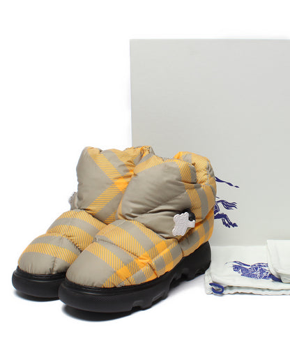 美品 BURBERRY ショートブーツ チェック ピロー パデッド アンクルブーツ レディース SIZE 35 (S) バーバリー