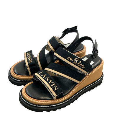 LANVIN en Bleu ロゴストラップウェッジヒールサンダル レディース SIZE S (22.5cm) ランバンオンブルー