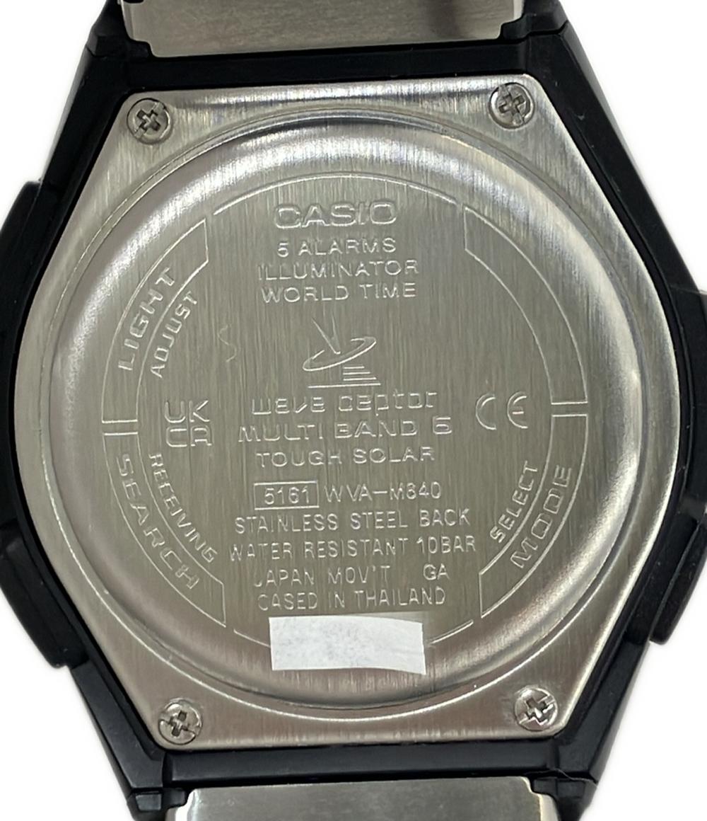 美品 CASIO 腕時計 ウェーブセプター WAVE CEPTOR ソーラー ブラック WVA-M640 メンズ カシオ