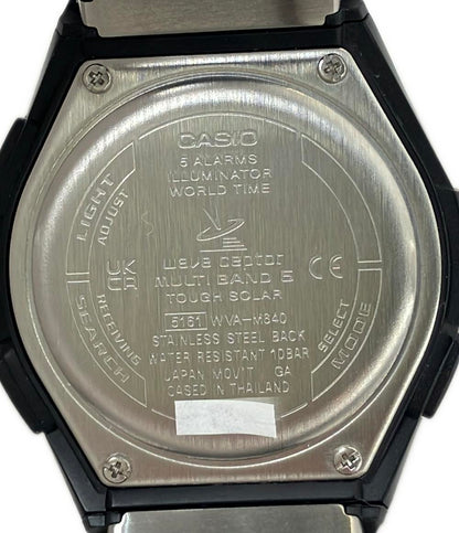 美品 CASIO 腕時計 ウェーブセプター WAVE CEPTOR ソーラー ブラック WVA-M640 メンズ カシオ