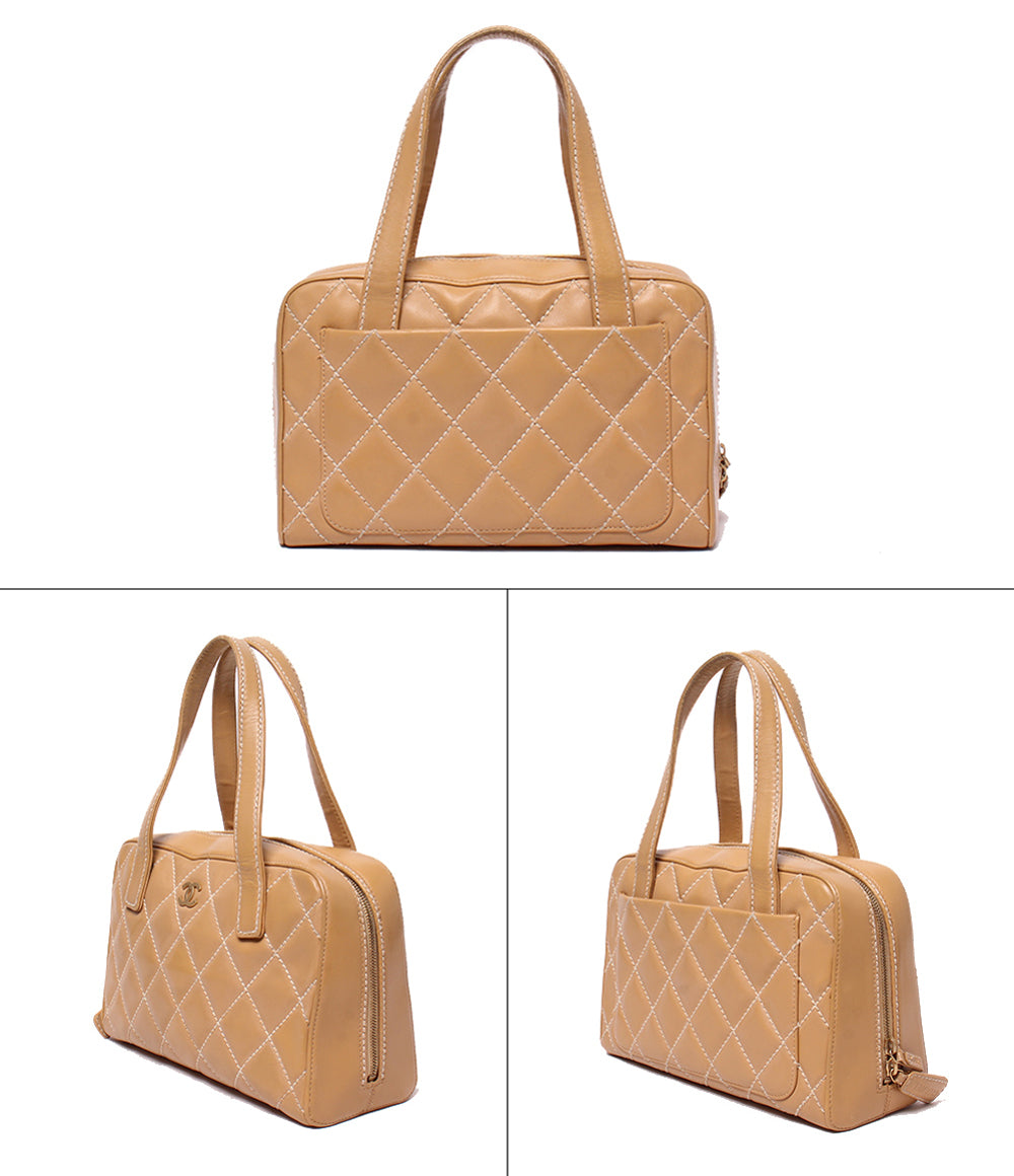CHANEL ハンドバッグ 8番台 ゴールド金具 ワイルドステッチ レディース シャネル