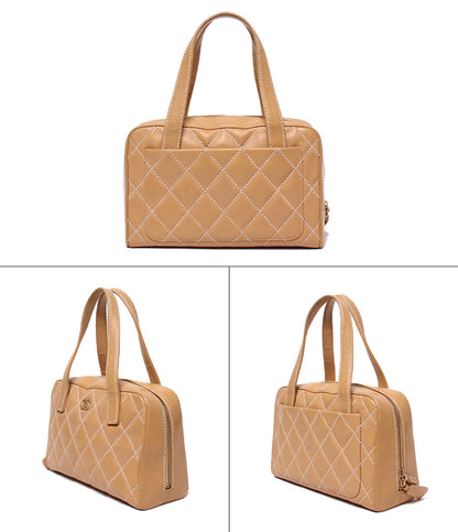 CHANEL ハンドバッグ 8番台 ゴールド金具 ワイルドステッチ レディース シャネル