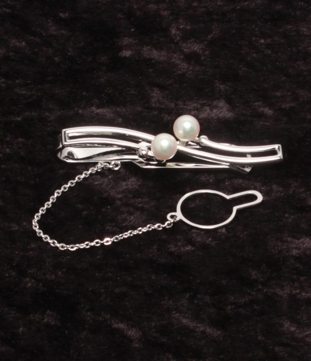 美品 MIKIMOTO タイバー タイピン SV パール 5.3mm メンズ ミキモト