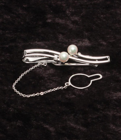 美品 MIKIMOTO タイバー タイピン SV パール 5.3mm メンズ ミキモト