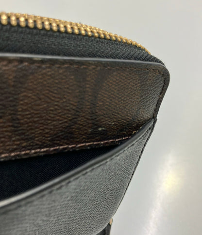 COACH ラウンドファスナー長財布 PVC キャンバス レザー シグネチャー F76971 レディース コーチ