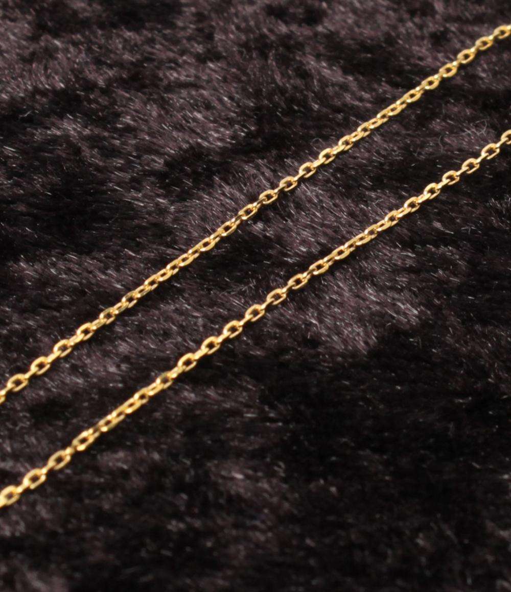 美品 STAR JEWELRY ネックレス K18 ダイヤ 0.01ct 音符モチーフ レディース スタージュエリー