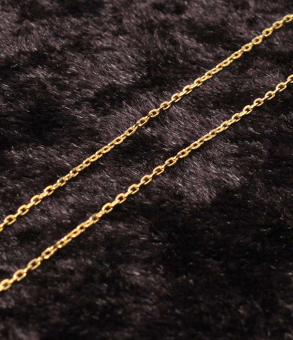 美品 STAR JEWELRY ネックレス K18 ダイヤ 0.01ct 音符モチーフ レディース スタージュエリー