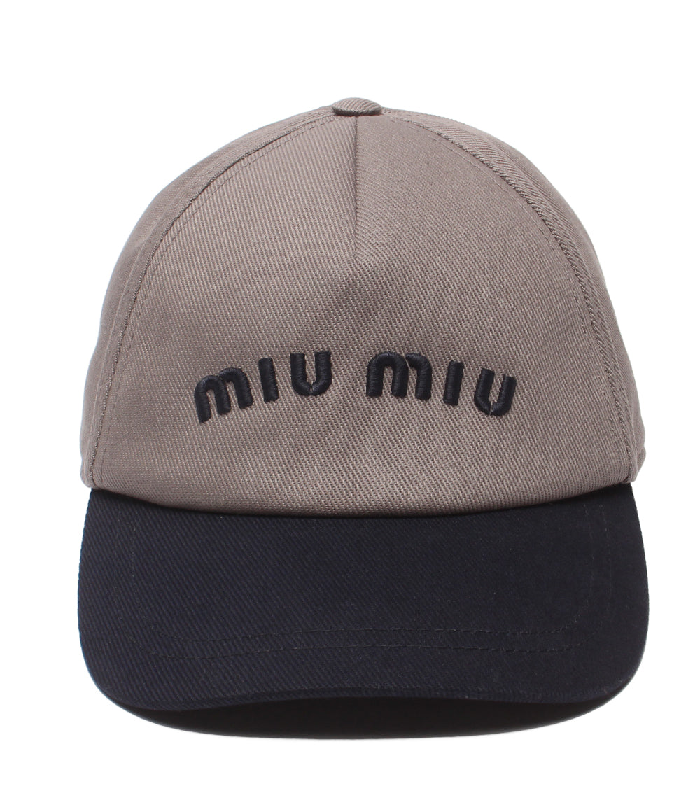 美品 Miu Miu キャップ マジックテープ式 バイカラー 5HC179 レディース SIZE S ミュウ ミュウ