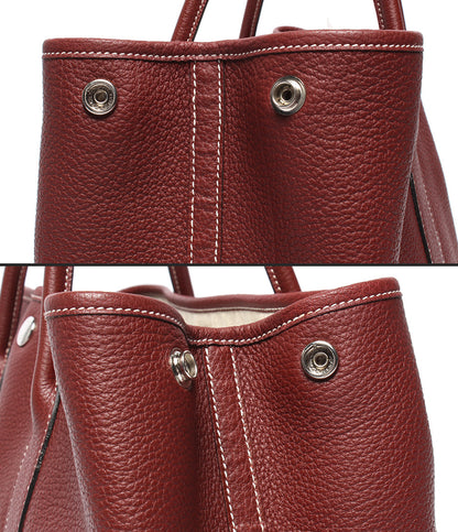 美品 HERMES トートバッグ ハンドバッグ □O刻印 シルバー金具 ガーデンパーティ PM レディース エルメス