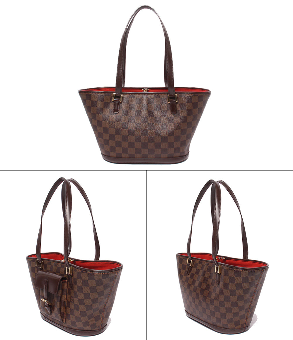 LOUIS VUITTON トートバッグ ショルダーバッグ 肩掛け マノスクPM ダミエ エベヌ N51121 レディース ルイ・ヴィトン