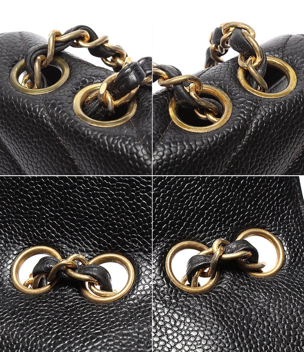 CHANEL チェーンショルダーバッグ シェブロン Vステッチ ゴールド金具
