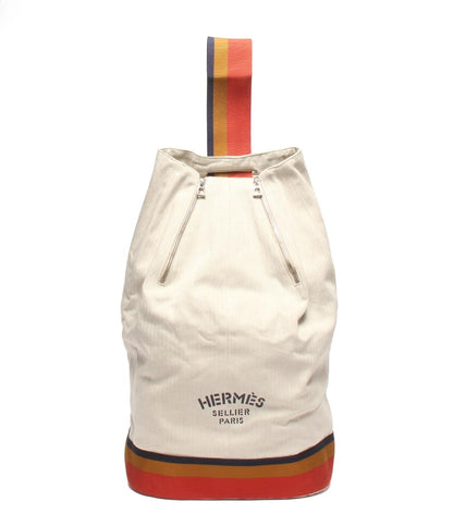 美品 HERMES ショルダーバッグ 斜め掛け ボディバッグ シルバー金具 トワルシェブロン キャバリエ レディース メンズ エルメス