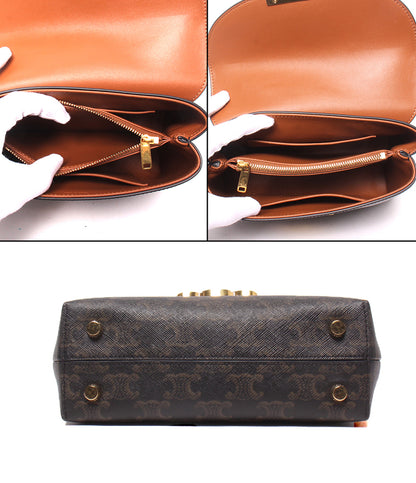 美品 CELINE 2wayショルダーバッグ ハンドバッグ 斜め掛け ティーン ニノ トリオンフキャンバス 118112FRH レディース セリーヌ