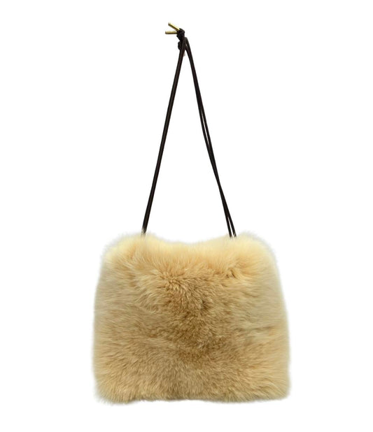 美品 LUDLOW ハンドバッグ 巾着バッグ ファー レディース ラドロー