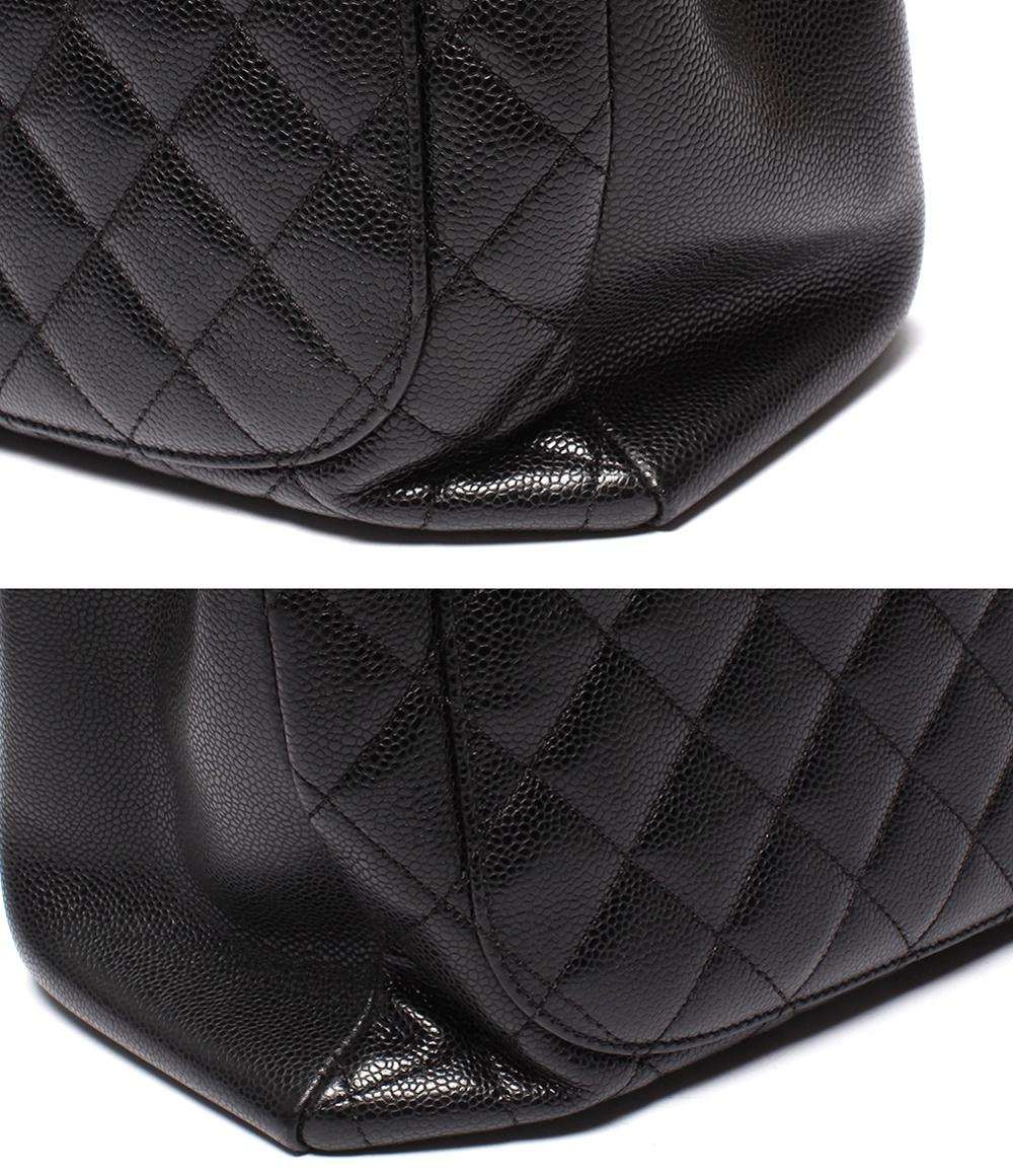CHANEL チェーントートバッグ グランドショッピング GST シルバー金具 キャビアスキン マトラッセ レディース シャネル