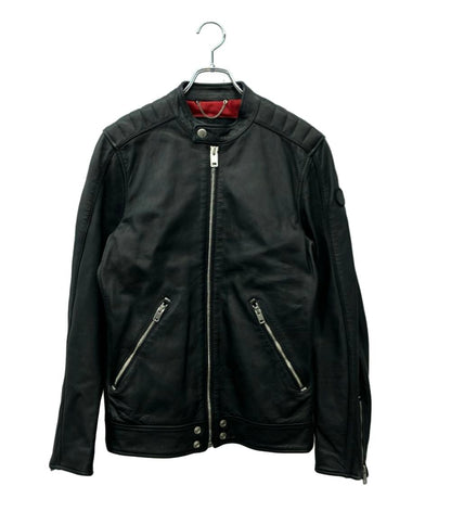 DIESEL レザージャケット ライダース シープ スキン 裏地レッド インポート メンズ SIZE M ディーゼル