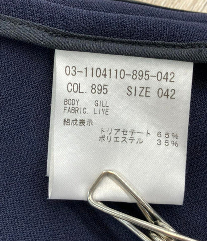 美品 theory luxe セットアップ パンツスーツ ノーカラー 03-2106475-895-042 レディース SIZE 42 (L) セオリーリュクス