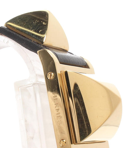 HERMES 腕時計 〇X刻印 メドール クオーツ ホワイト レディース エルメス