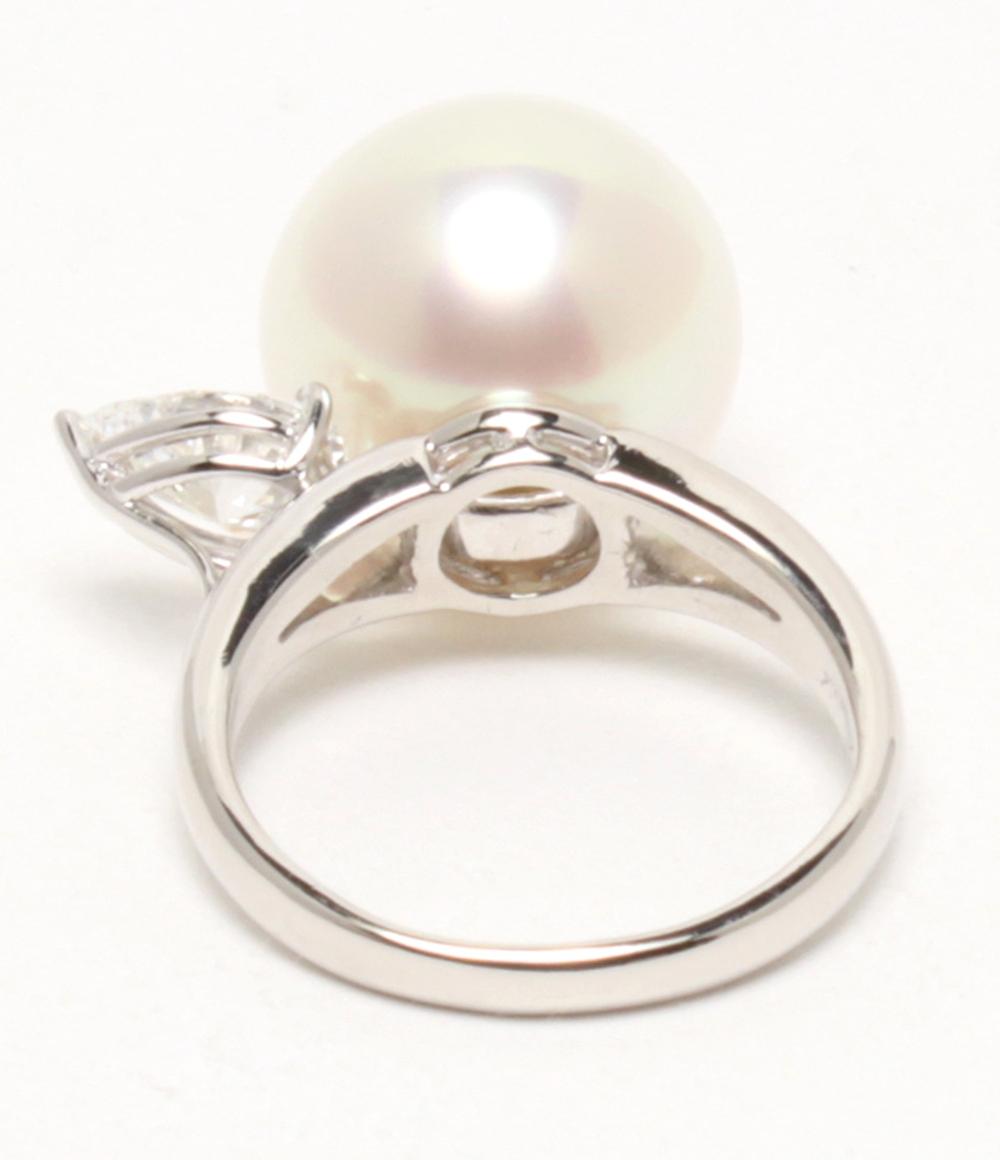 美品 リング 指輪 PT900 南洋パール 13.7mm ダイヤ 1.01ct レディース SIZE 13号