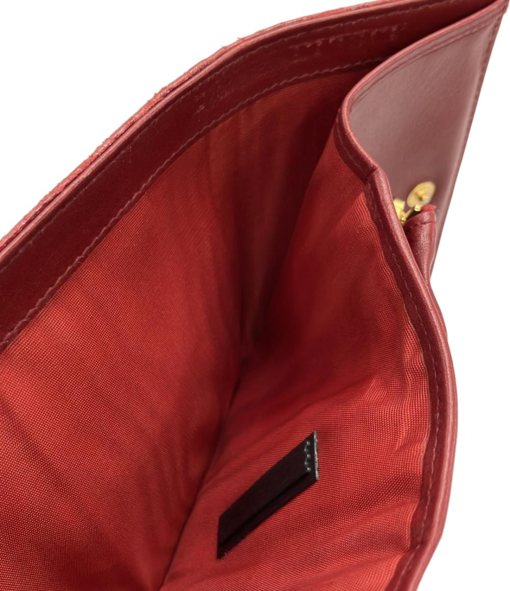 ミュウ ミュウ 三つ折り財布 クロコ型押し レディース Miu Miu